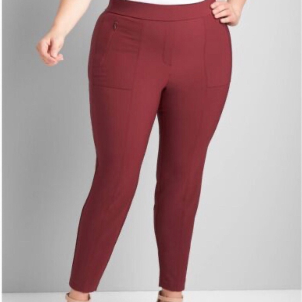 Lane Bryant On-The-Go Slim Ankle Pant Size 20P Deep red or Burgundy